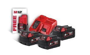 Енергокомплект MILWAUKEE M18 NRG-503 (В5 3 шт.; з/у M12-18FC) + подарунок Акумулятор M12 B2 4933451423 фото