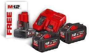 Енергокомплект MILWAUKEE M18 HNRG-122 (HB12 2шт; з/у M12-18FC) + подарунок Акумулятор M12 B6 4933464261 фото
