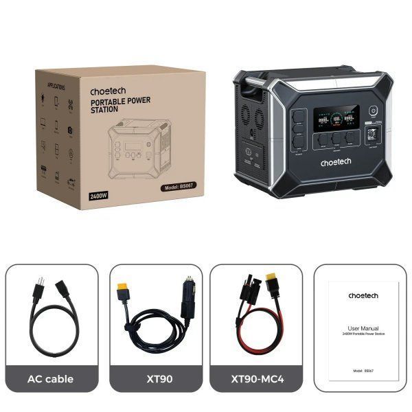Зарядна станція Choetech BS067-EU-BKSL 2400 Вт 1607793 фото