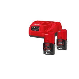Енергокомплект Milwaukee M12 NRG-302 (B3 2 шт + НЗ/С С12С) 4933451902 фото
