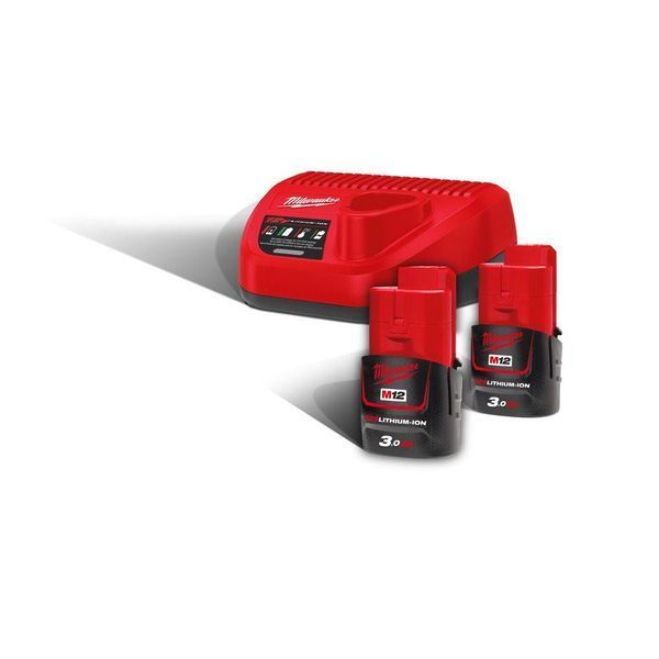 Энергокомплект Milwaukee M12 NRG-302 (B3 2шт +З/У С12С) 4933451902 фото