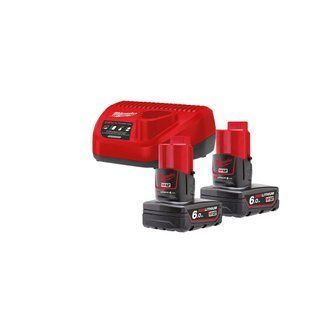Енергокомплект Milwaukee M12 NRG-602 (B6 2 шт + З/У С12С) 4933451903 фото