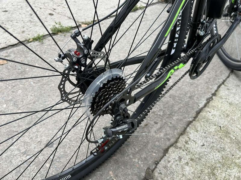 Електровелосипед CrossBike Champion Spark (black-green) 090111977 фото